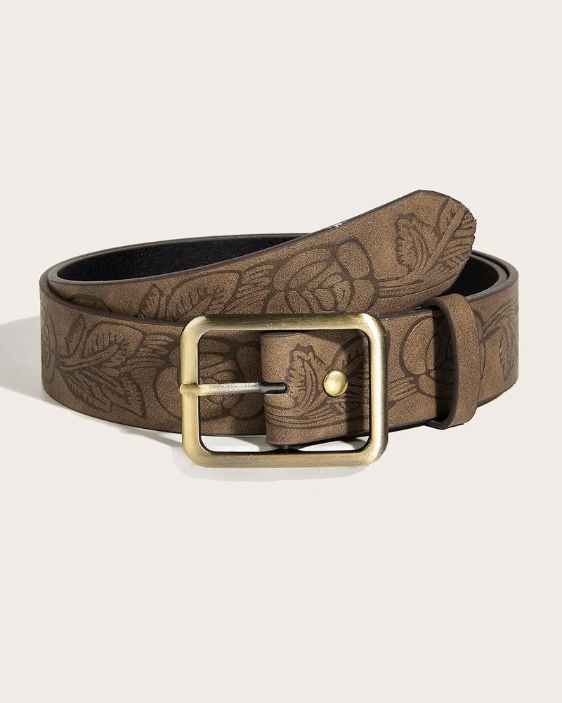Simple Rectangle Metal Buckle Belt