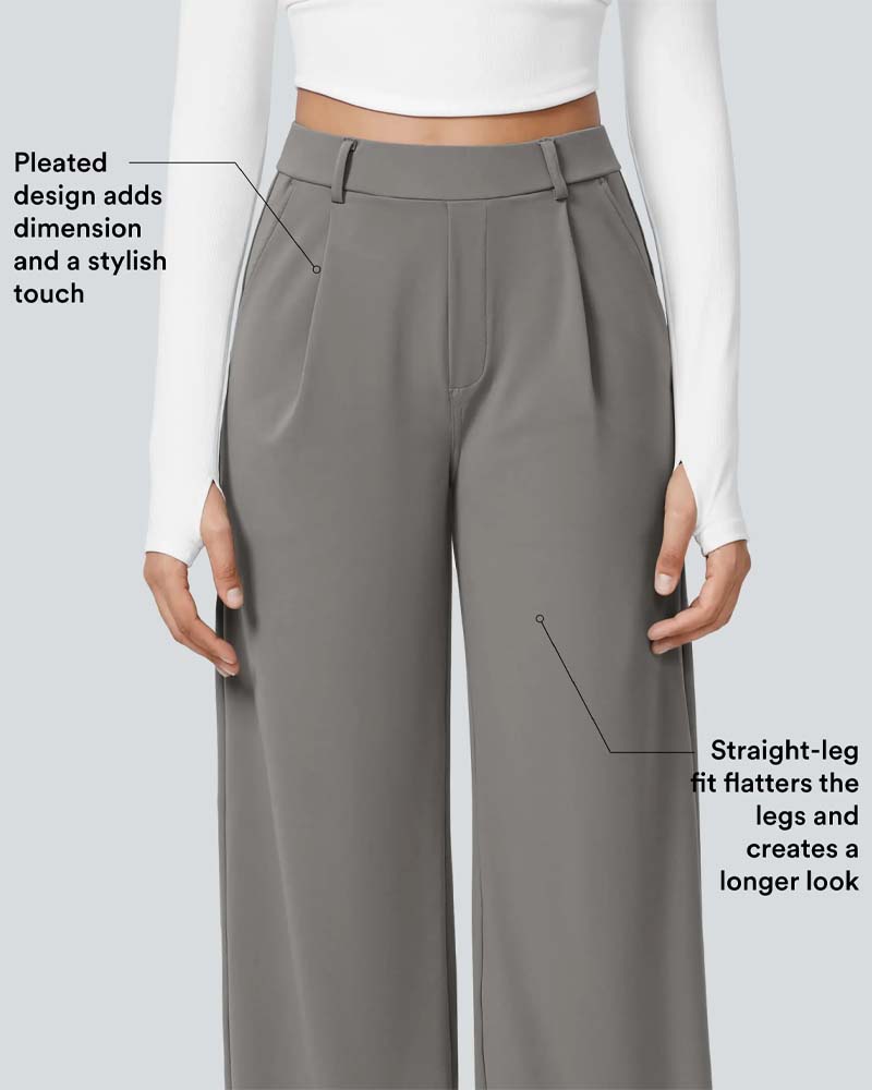 Solid Color Drape Suit Straight Pants