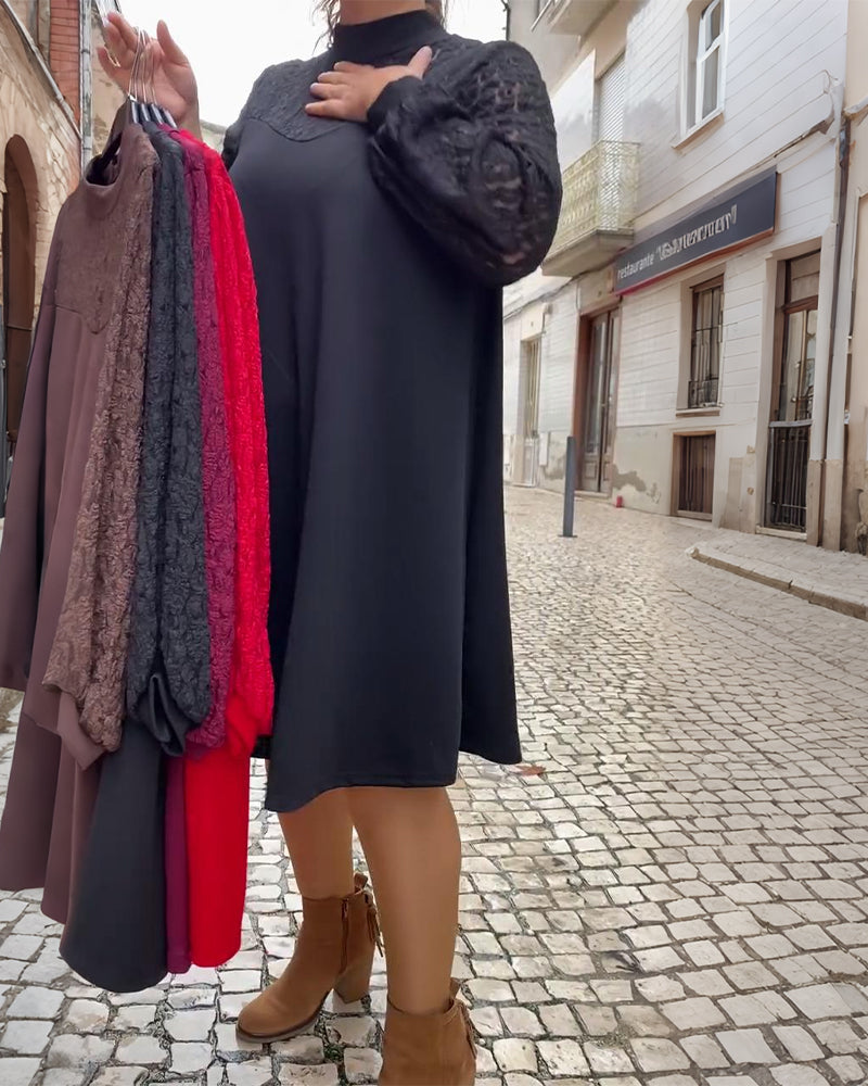 Fashionable Lace Patchwork Dress