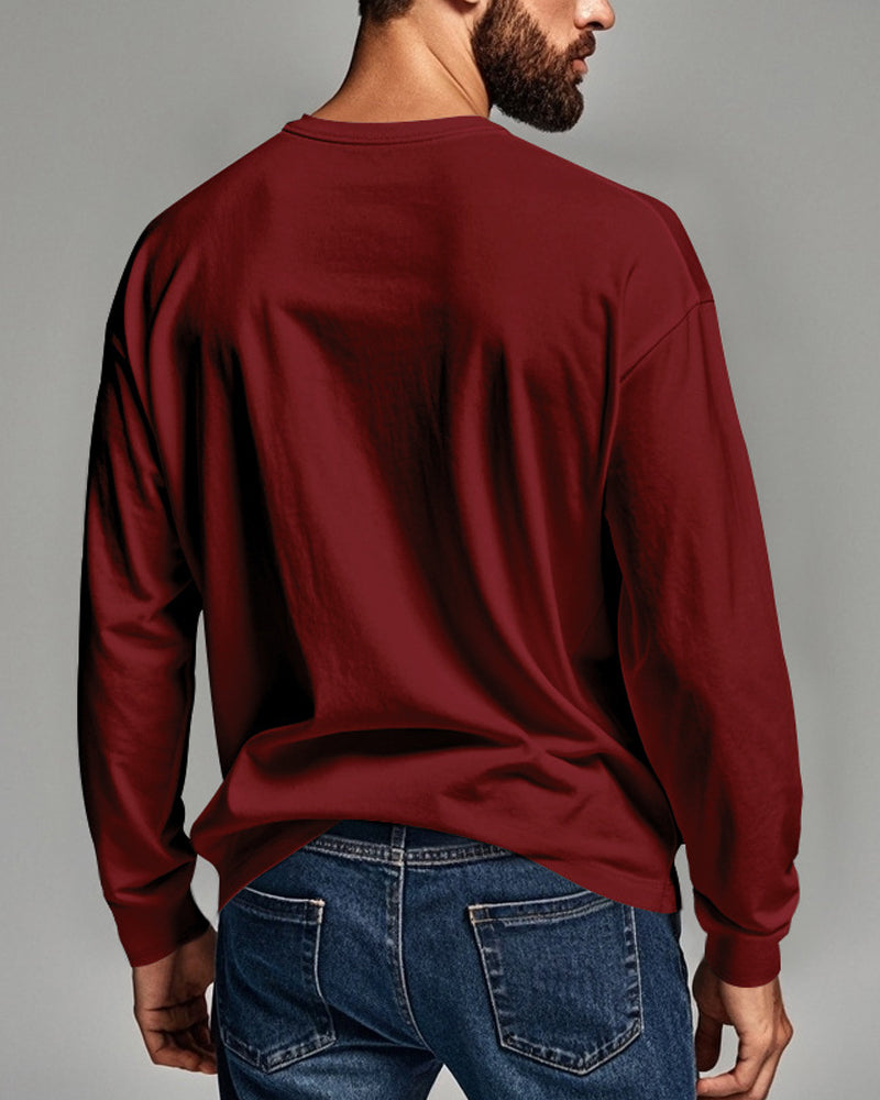 Breathable Pullover Long-Sleeved Men's Top