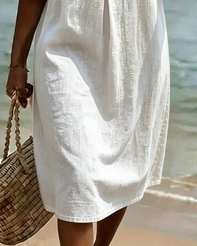 Lotus Leaf Sleeves Jeans Dress