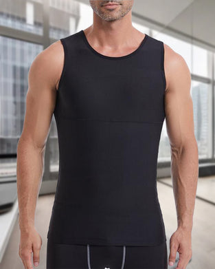 Men's abdominal tight fit solid color vest
