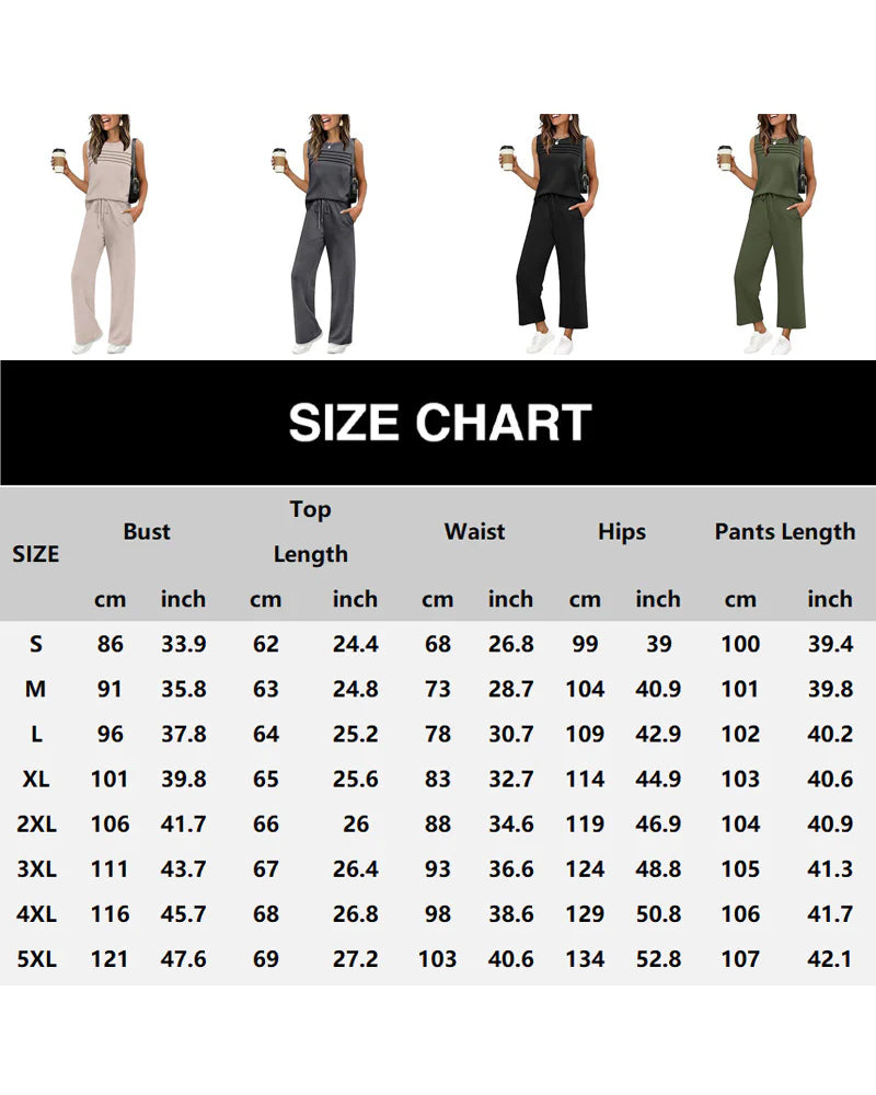 Pleated Vest Top Two-Piece Set