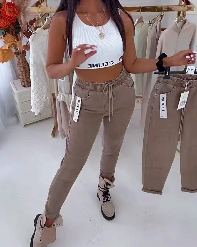 Elastic Stretch Skinny Pants