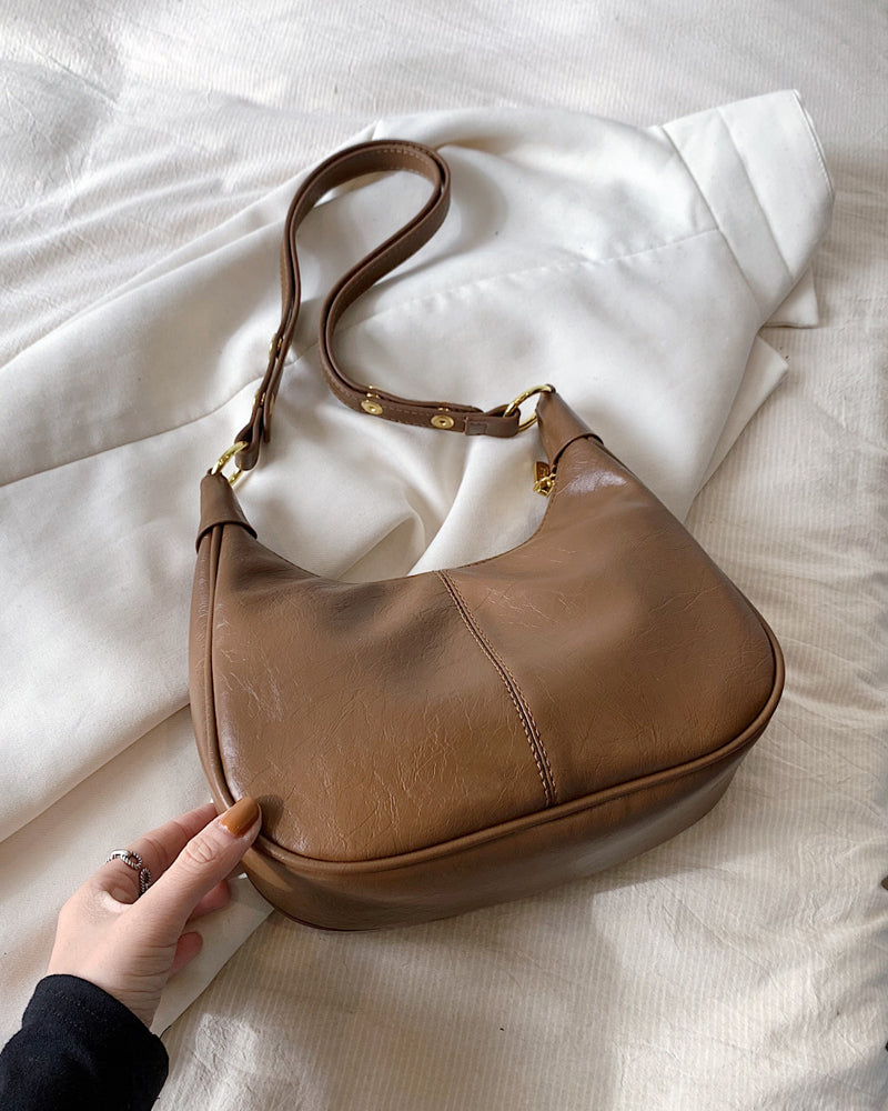 Waxed Leather Underarm Bag