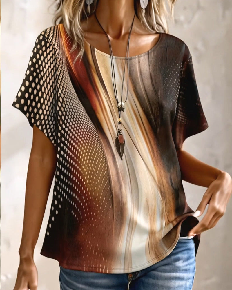 Casual Print Short Sleeve T-Shirt