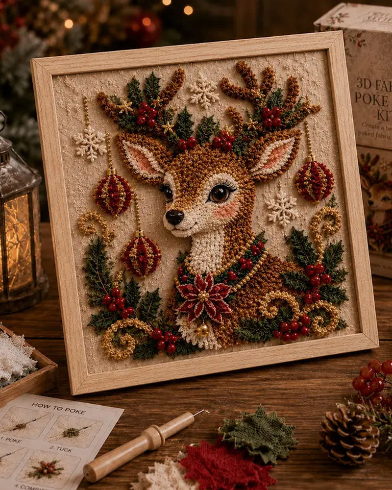 Christmas Needle Felting Fabric DIY Kit