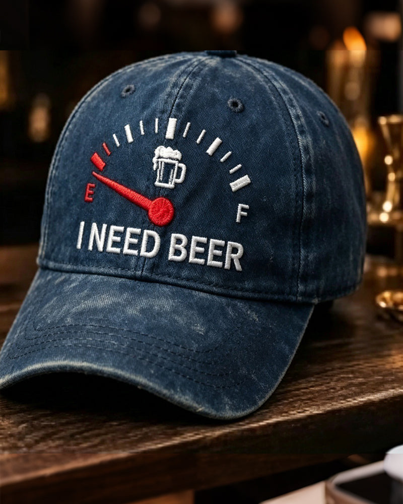 Dashboard Beer Embroidered Baseball Cap