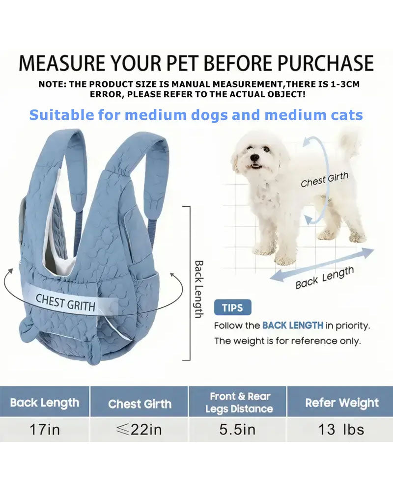 Adjustable Front Facing Pet Backpack Removable Bottom Safety Structure