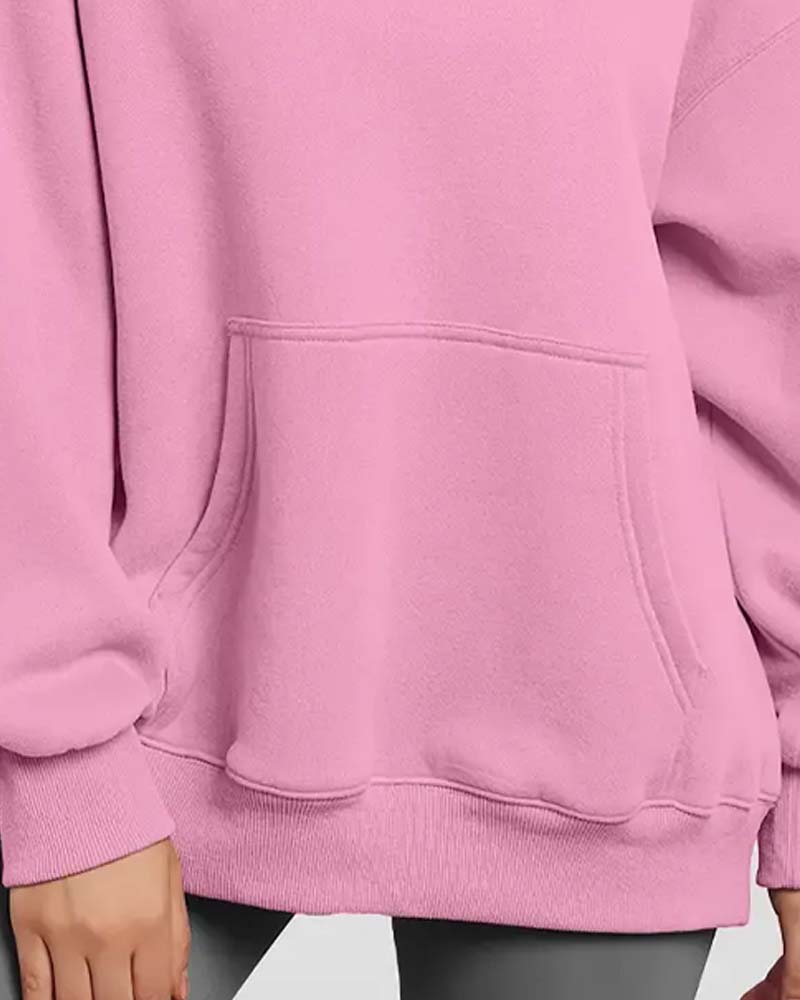Solid Color Long Sleeve Casual Hoodie