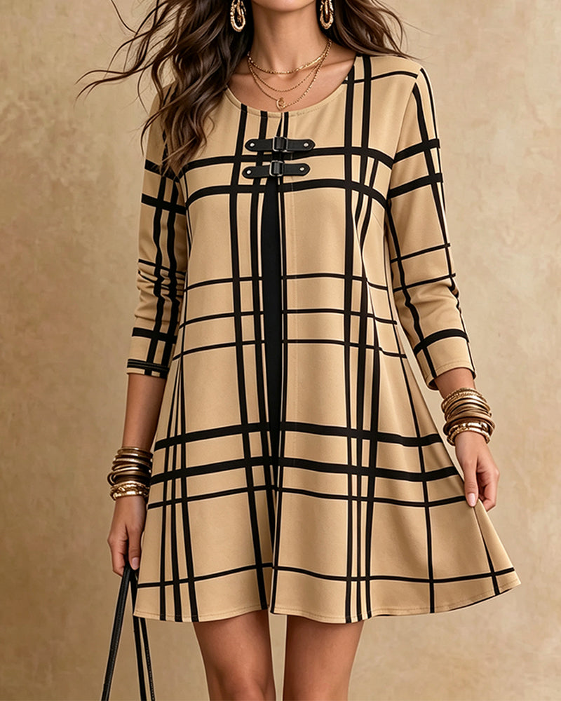 Plaid Casual A-Line Dress