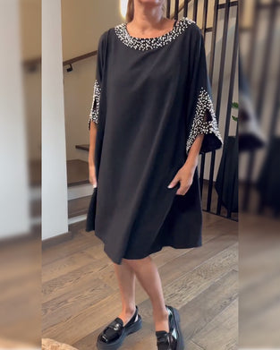 Fashionable Beaded Loose Dress