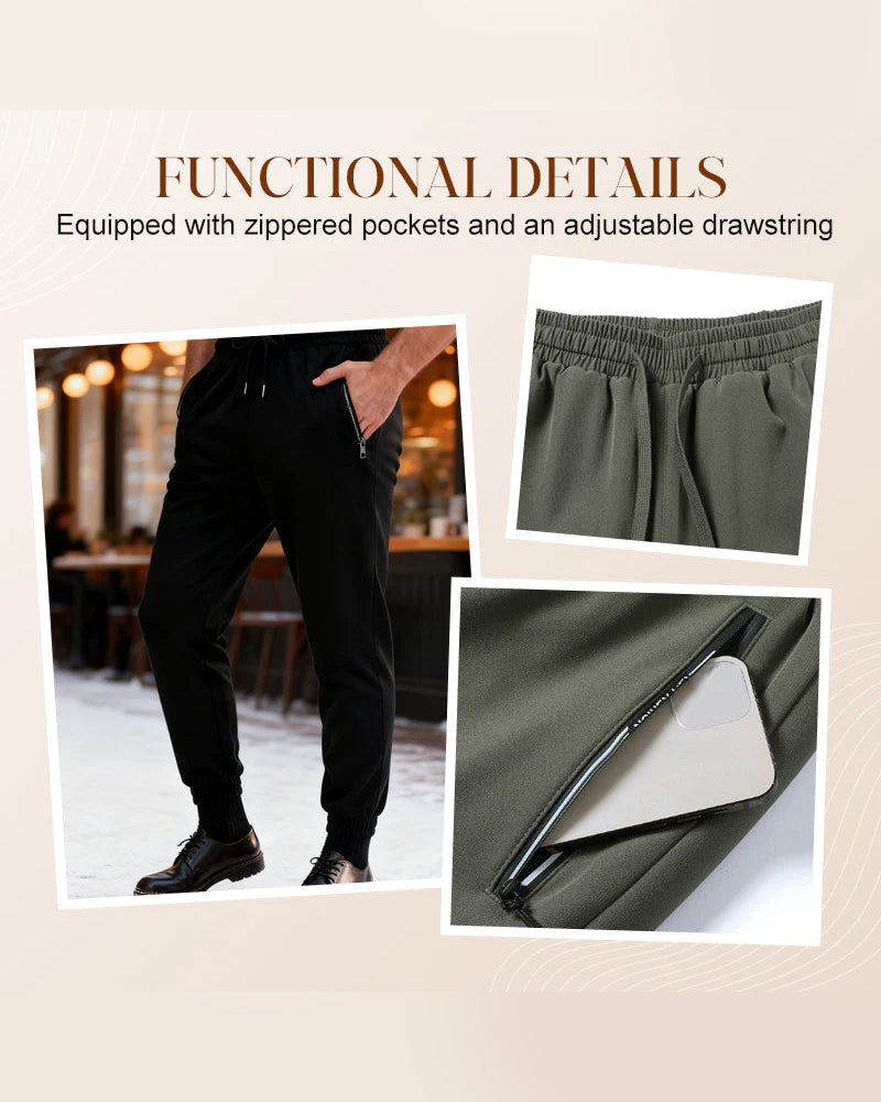 Men's Warm-Lined Waterproof Drawstring Trousers