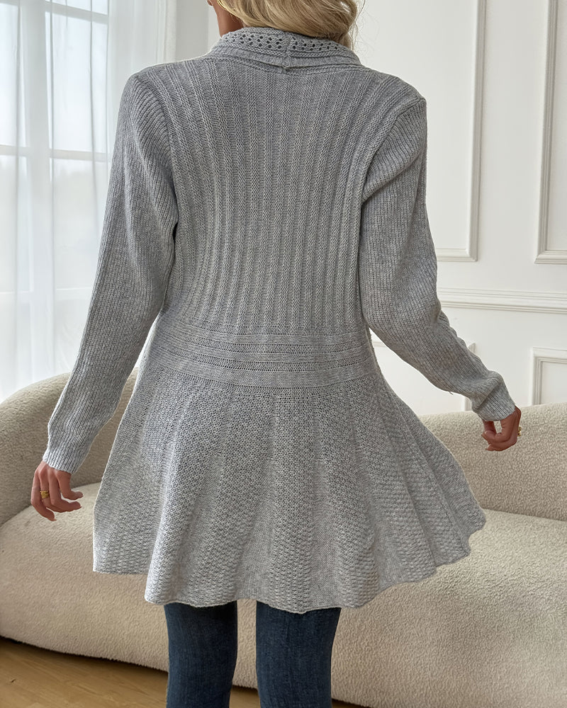 Mid-Length Cardigan Sweater Jacket