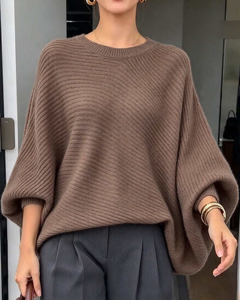 Stylish Batwing Sleeve Pullover