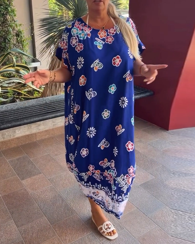 Oversized Printed Loose Dress