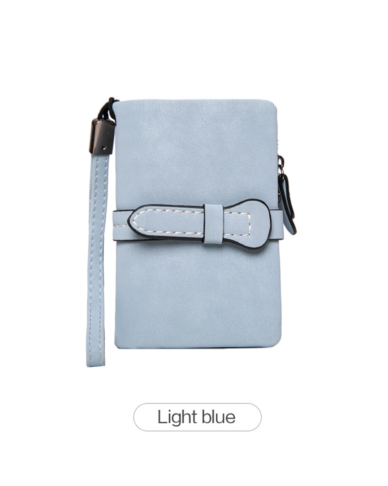 Women's Elegant Minimalist Short Wallet with Wristlet, Casual Versatile Zipper Card Holder Wallet, Trendy Wallet for Daily Use