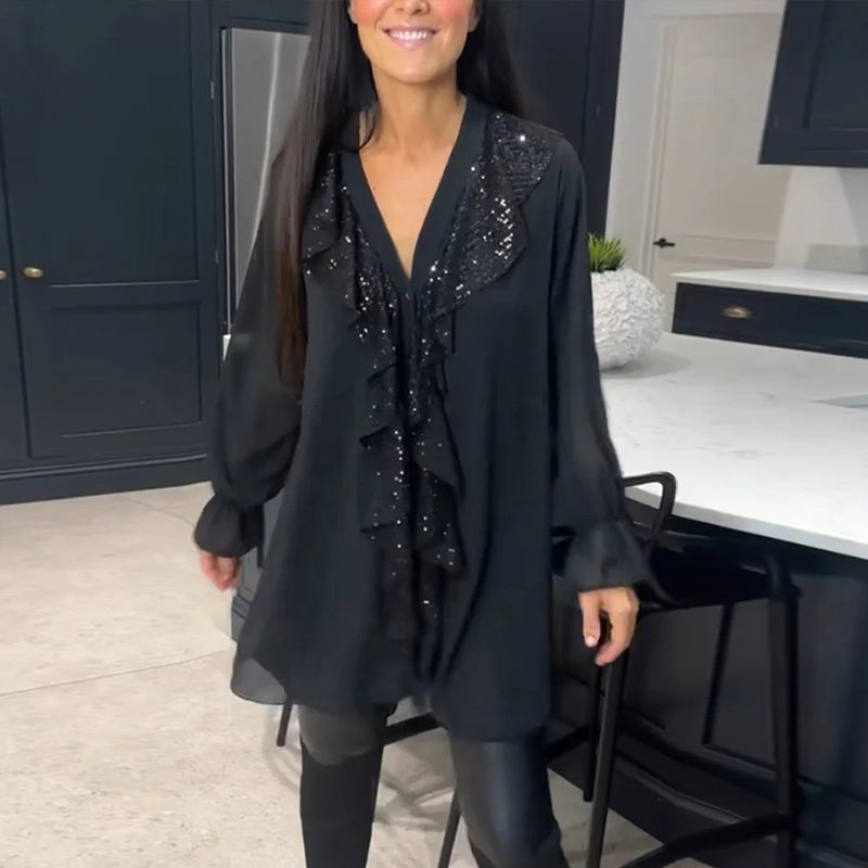 Ruffled elegant style blouse