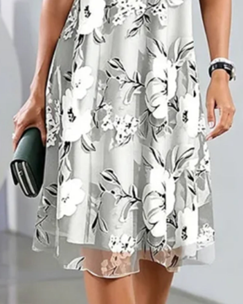 Round Neck Floral Dress