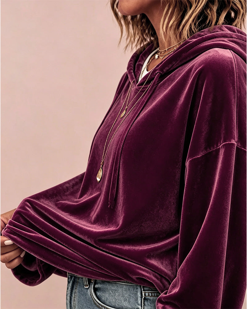 Solid Color Long Sleeve Hoodie