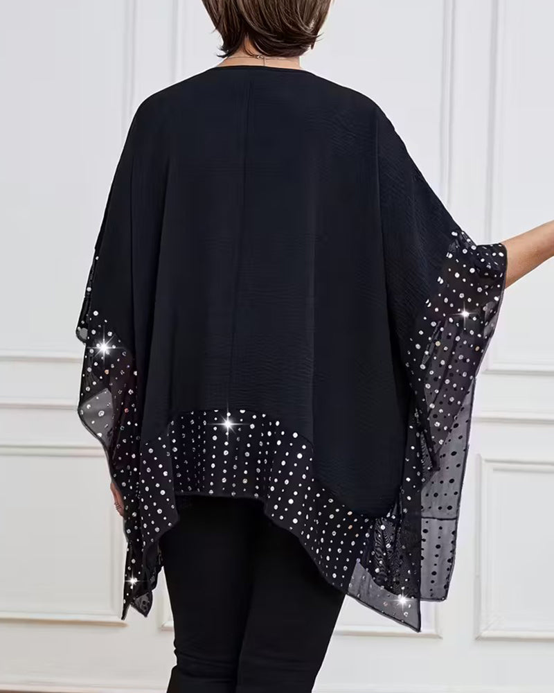 Fashionable Batwing Sleeve Loose Top