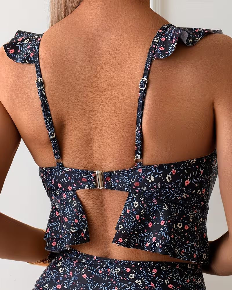 Small Floral Ruffle Bikini