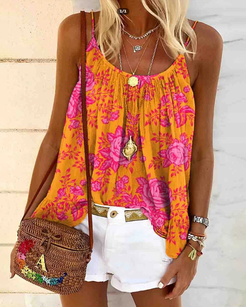 Camisole Printed Casual Tank Top
