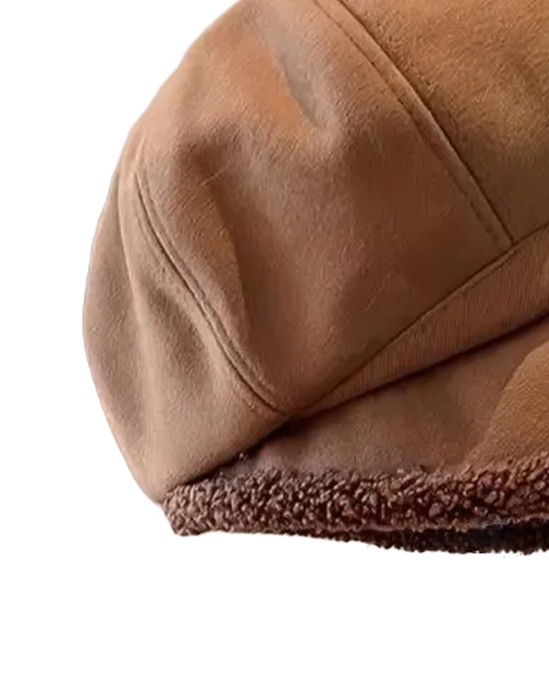 Women's Solid Color Plush Fisherman's Warm Hat
