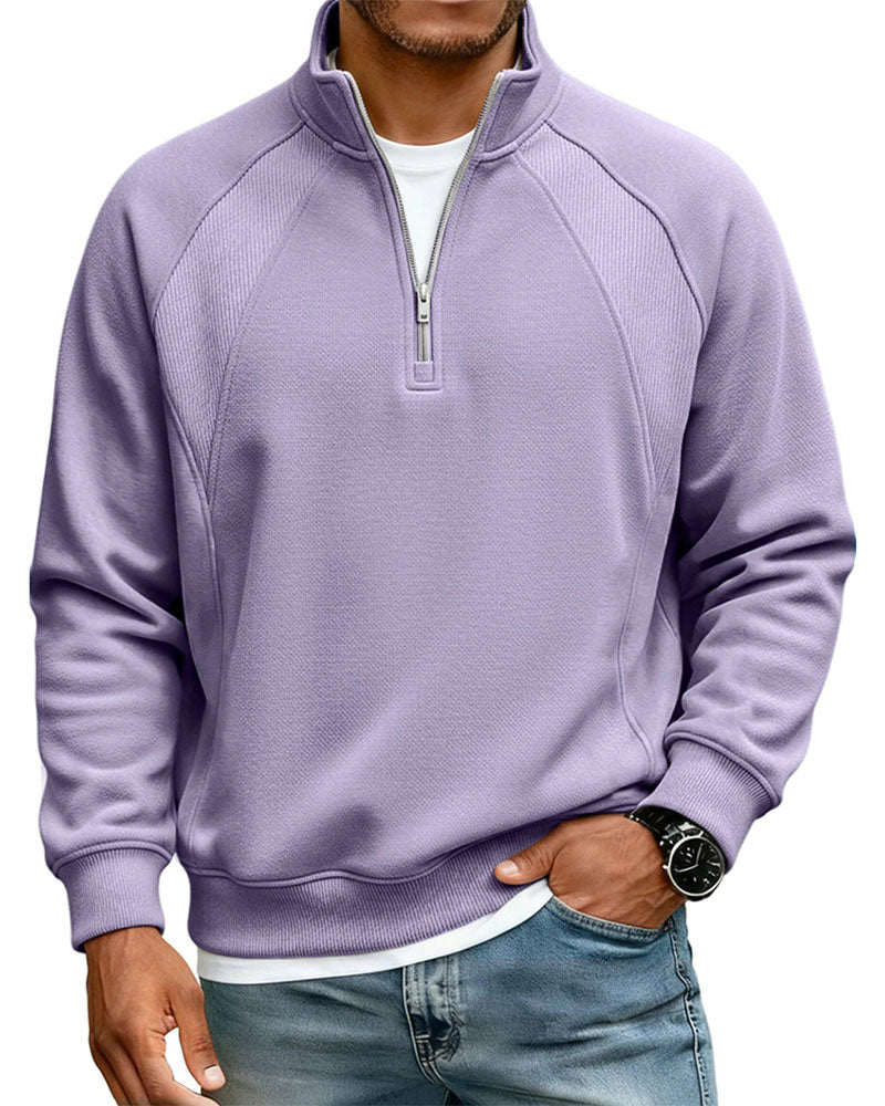 Half Zip Stand Collar Sweatshirt