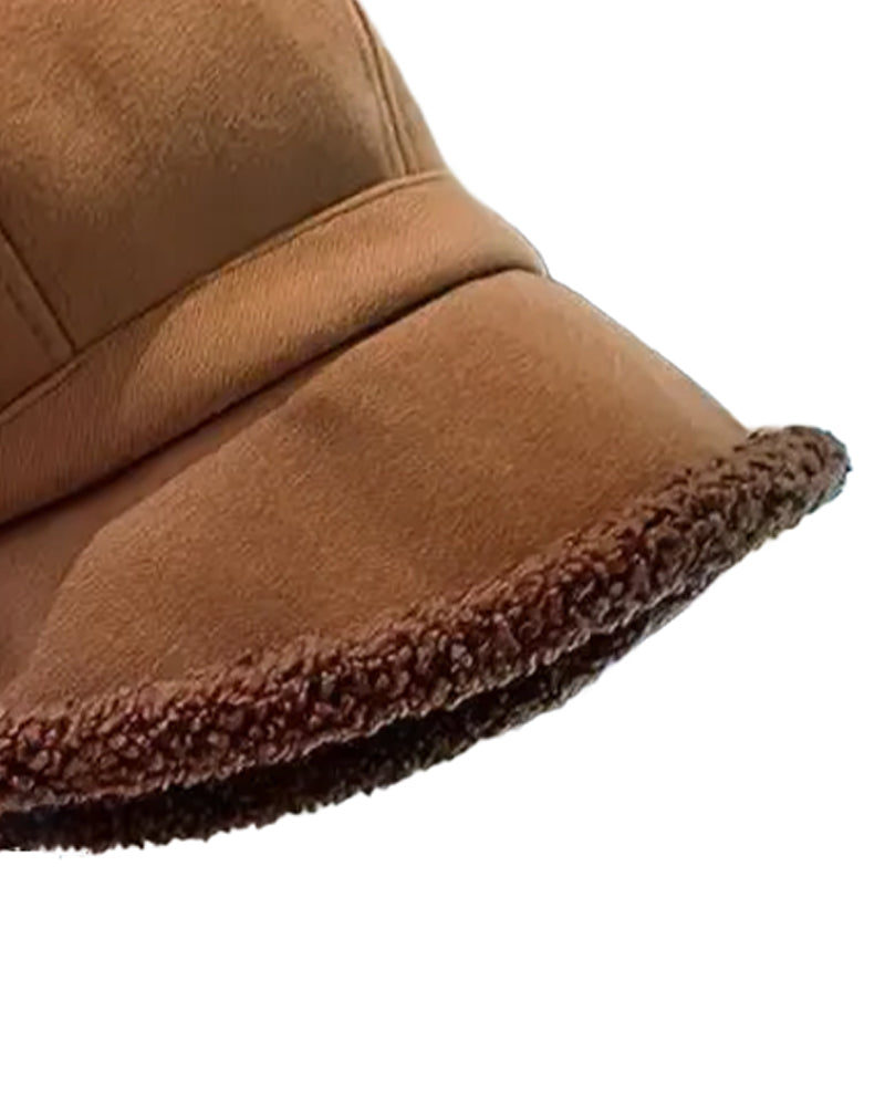 Women's Solid Color Plush Fisherman's Warm Hat