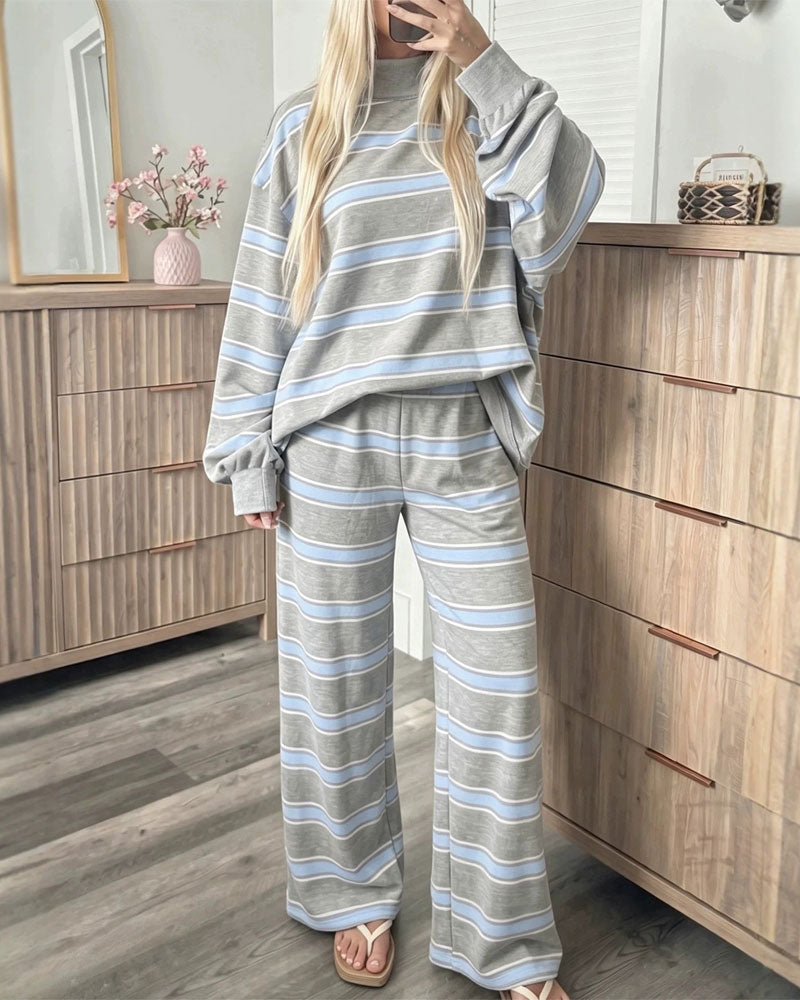Striped Women's Casual Set
