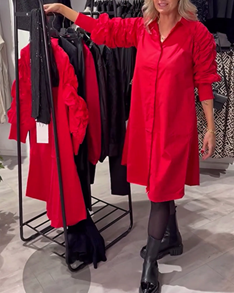 Lapel Fashion Shirt Dress