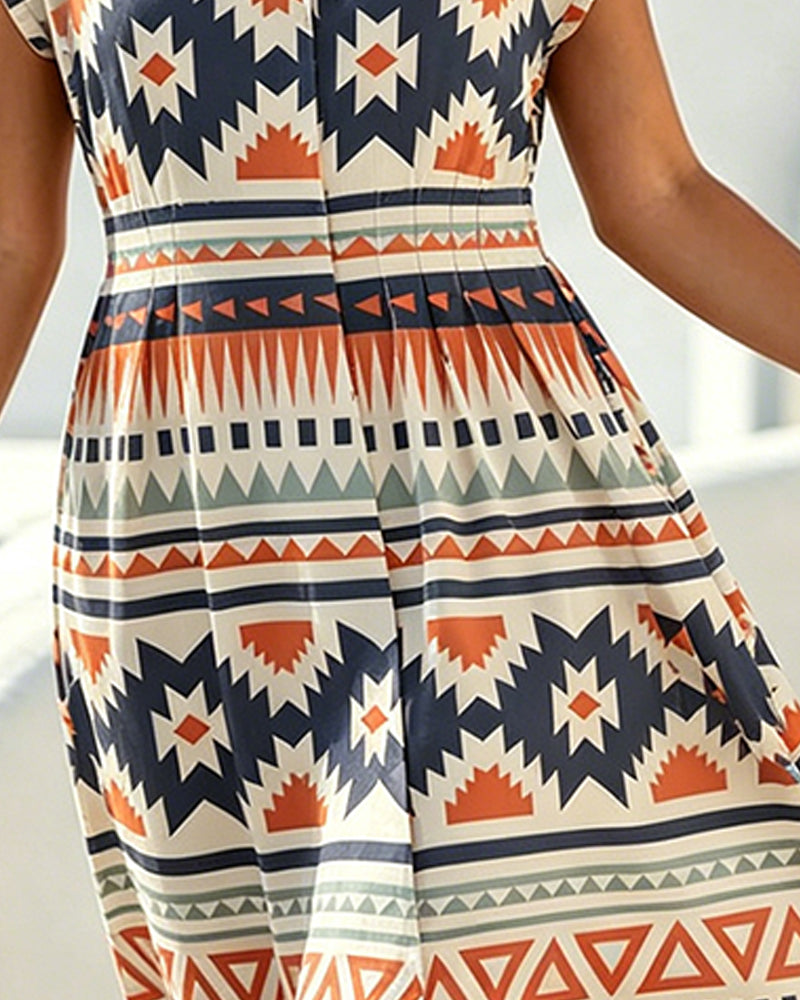 Casual V-Neck Dropped Shoulder Dress