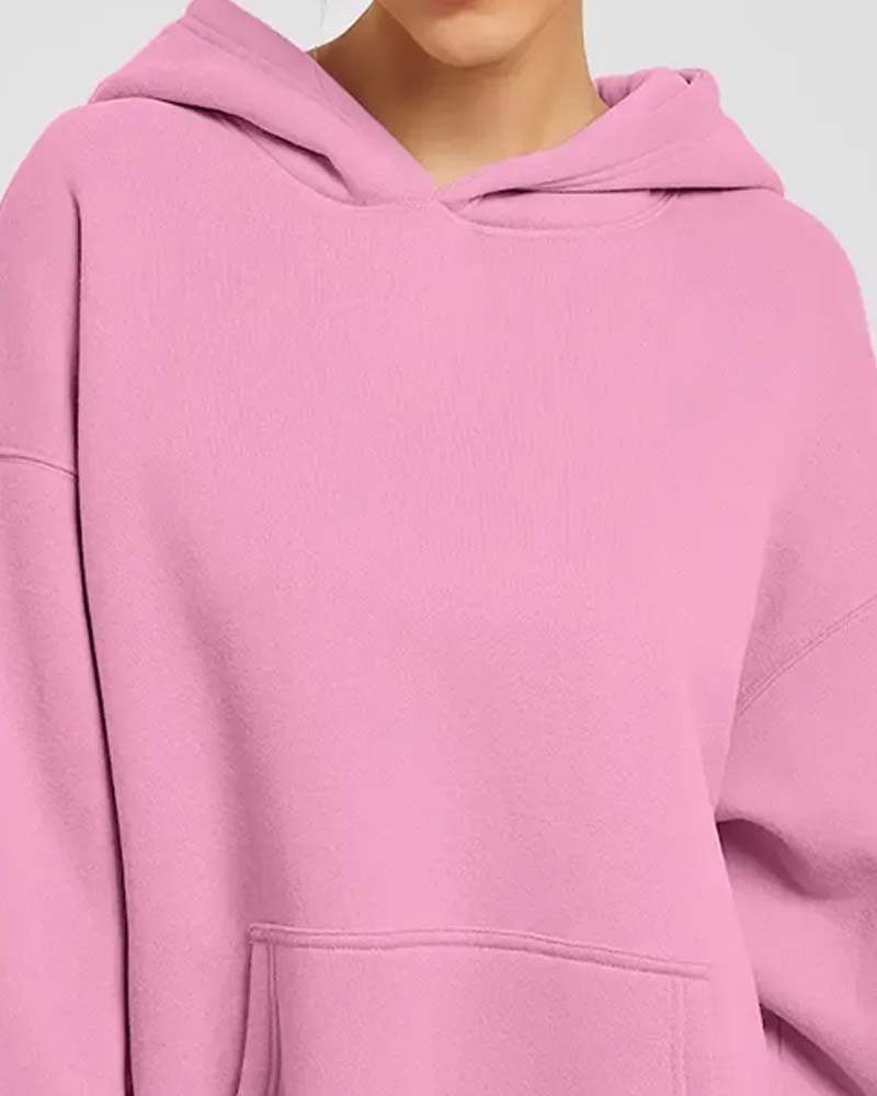 Solid Color Long Sleeve Casual Hoodie