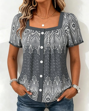 Bohemian Square Neck T-Shirt