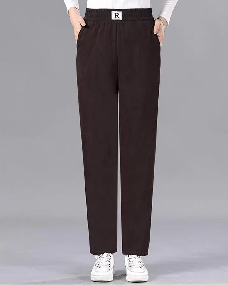 High Waist Fleece-Lined Thickened Jogger Pants