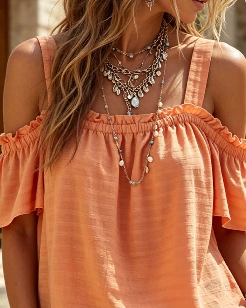 Camisole Ruffle Off-Shoulder Blouse