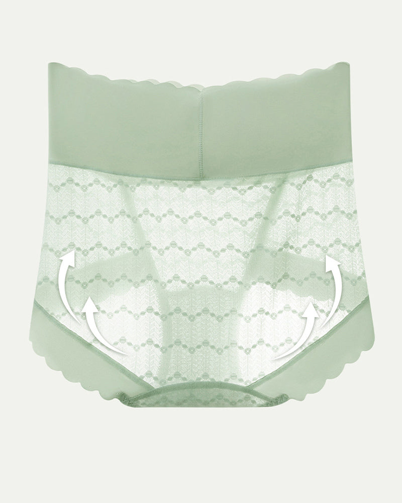 Breathable Seamless High Waist Lace Panties