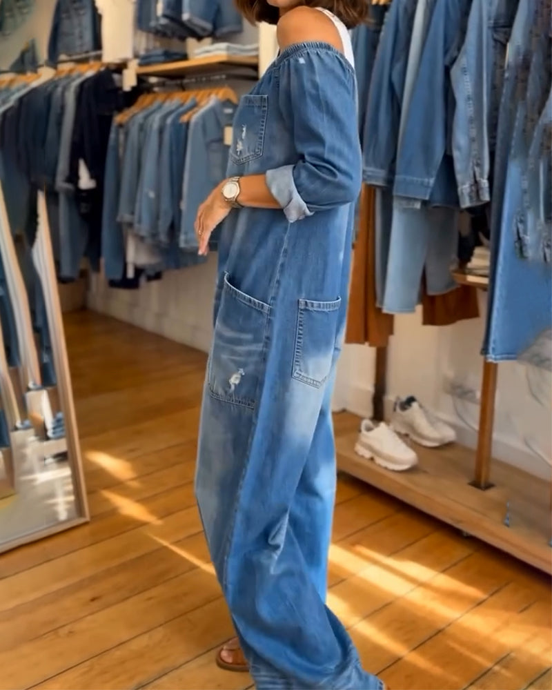 Long Sleeve Color Block Jumpsuits