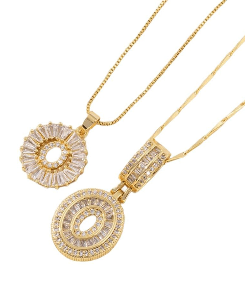 Initial Letter Pendant Necklaces -2 Pack