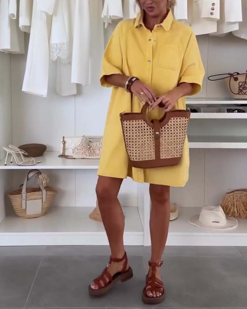 Loose Doll-Style Shirt Dress