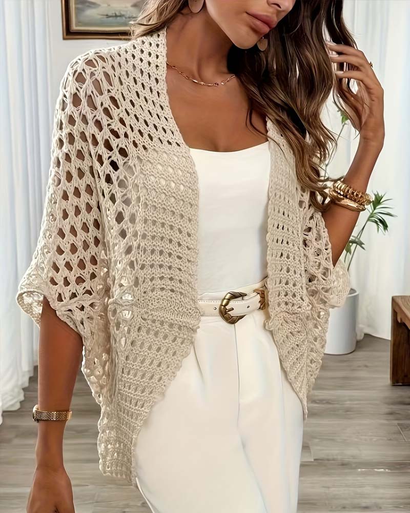 Hollow Out Loose Knit Cardigan