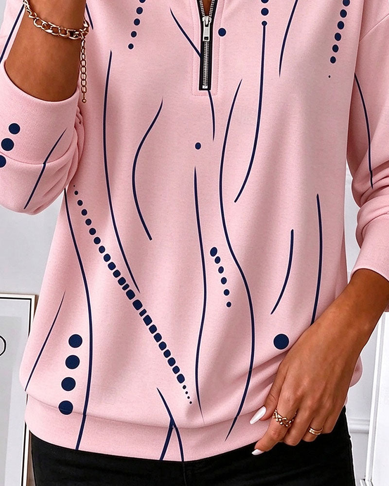 Zip Line Crew Neck Sweatshirt