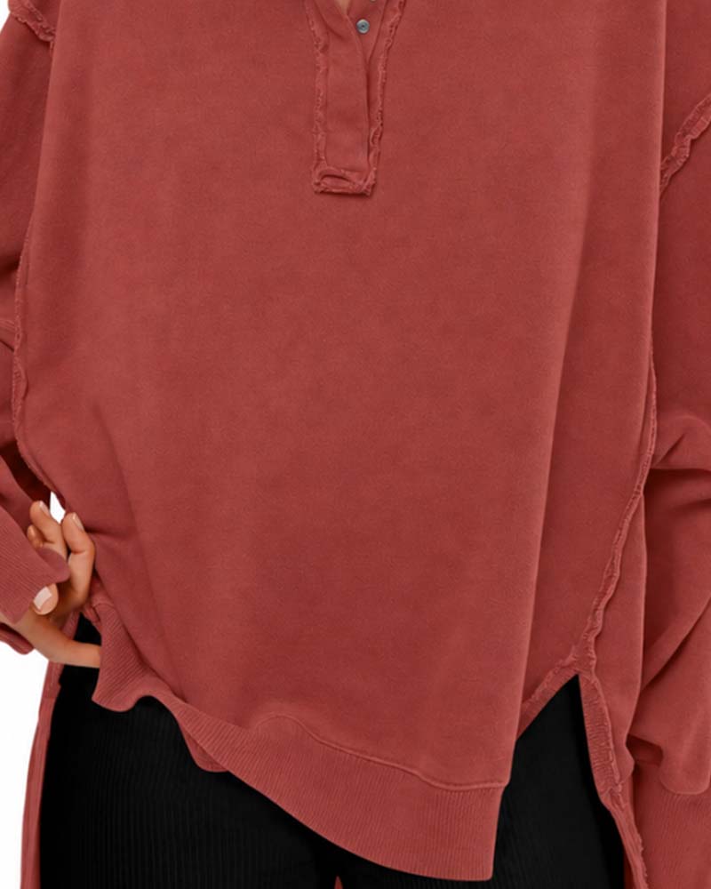 Solid Color Long Sleeve Sweatshirt