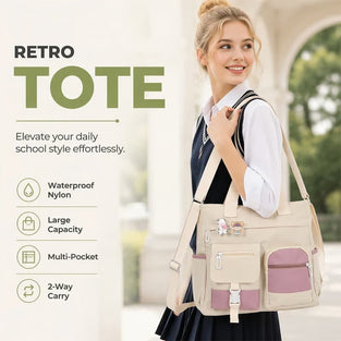 Spacious Canvas Tote Compartments Bag