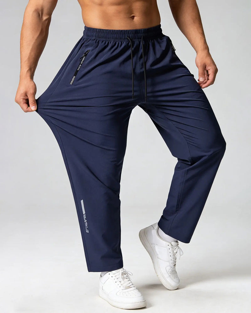 Elastic Drawstring Letter Print Pants