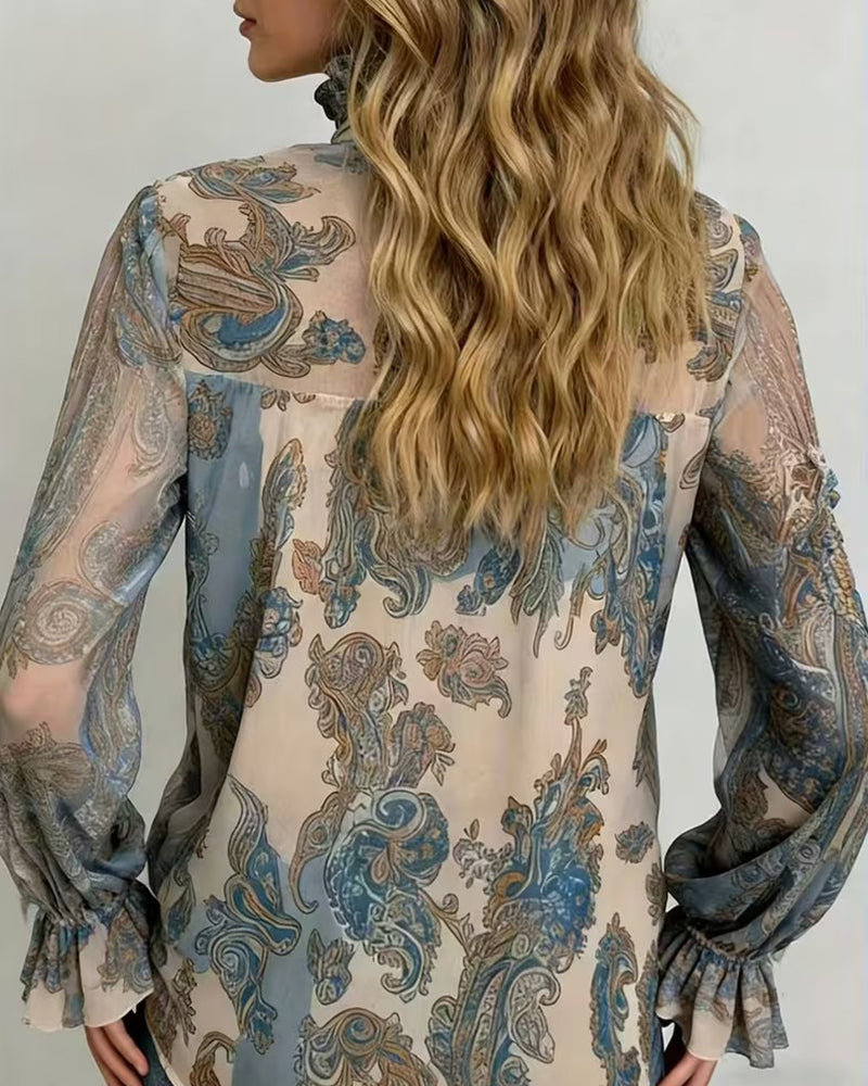 Bohemian Style Cashew Flower Fashion Blouse