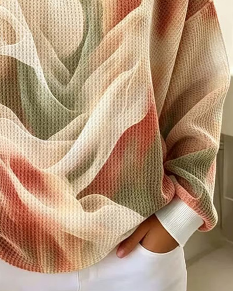 Ombre Print Long Sleeve Sweatshirt