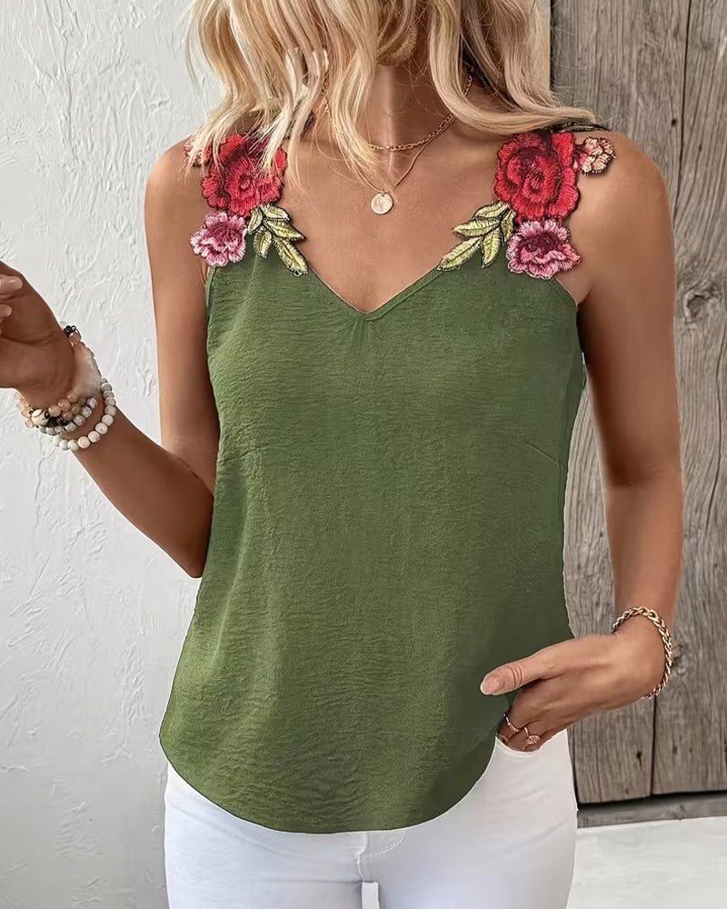 Casual Floral Tank Top