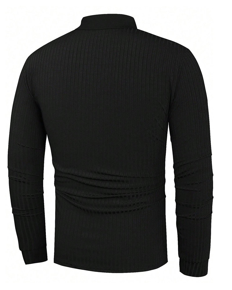 Collared Button Vertical Stripe Shirt
